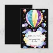 Boho Verzauberung Heißluftballon Geburtstag Dankeskarte (Vorne/Hinten)