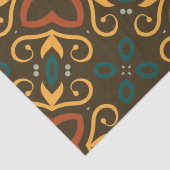 Boho Verziert Folklore-Muster in Erdfarben Seidenpapier (Detail)