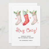 Boho Vibe Bleibe gemütliche Weihnachtskarte mit St (Vorne/Hinten)