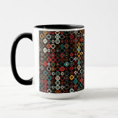 Boho Vibes Tasse: Moderne Retro-Kreise Tasse (Links)