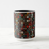 Boho Vibes Tasse: Moderne Retro-Kreise Tasse (Zentrum)