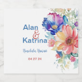 Boho Vibranding Blume Food and Beverage Label Set Bierflaschenetikett (Einzelnes Label)