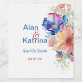 Boho Vibranding Blume Food and Beverage Label Set Weinetikett (Einzelnes Label)