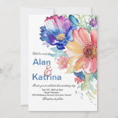 Boho Vibrant Blume Einladung (Vorderseite)