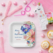 Boho Vibrant Blume Paper Plate Pappteller (Party)