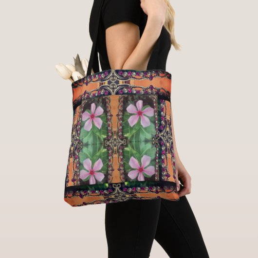 Boho Vibrant Digital 3D Floral Elegance Stilvoll Tasche (Von Nahem)