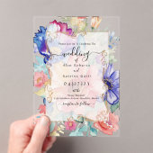 Boho Vibrant  Flowers Flat Invitation Frame Acryleinladungen (Insitu (Handheld))