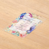 Boho Vibrant  Flowers Flat Invitation Frame Acryleinladungen (Ablage )