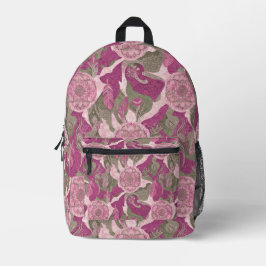 Boho Vibrant Pink Camo Bedruckter Rucksack