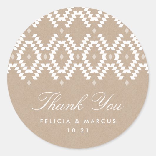 Boho Vielen Dank, dass Sie Aufkleber, Imitate, Kra Runder Aufkleber (Vorderseite)