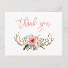 Boho vielen Dank Postcard, bohemianischer Notecard Postkarte