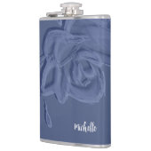 Boho Vintag Artistic Blue Blumen Flachmann (Links)