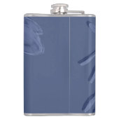 Boho Vintag Artistic Blue Blumen Flachmann (Rückseite)