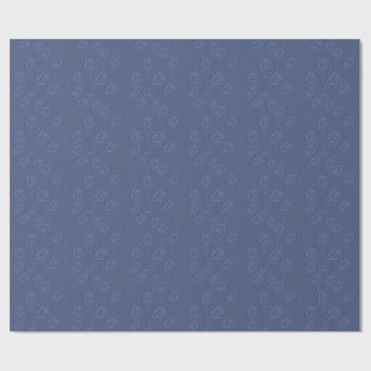 Boho Vintag Artistic Blue Blumen Geschenkpapier (Flach)