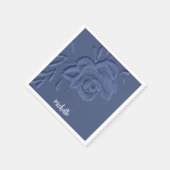 Boho Vintag Artistic Blue Blumen Serviette (Ecke)