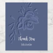 Boho Vintag Artistic Blue Blumen Weinetikett (Einzelnes Label)