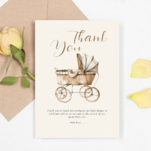Boho Vintag Baby Carriage Baby Shooter Dankeskarte