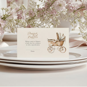 Boho Vintag Baby Carriage Diaper Begleitkarte