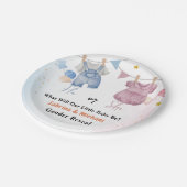 Boho Vintag Baby Clotheline Gender Reveal Party Pappteller (Schrägansicht)