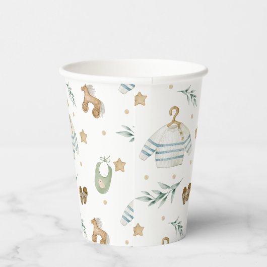 Boho Vintag Baby Pattern Pappbecher (Rechts)