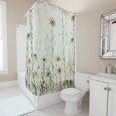 Boho Vintag Beige Wildblumen Duschvorhang (Beispiel)