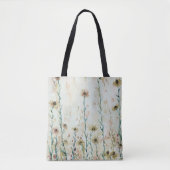 Boho Vintag Beige Wildblumen Tasche (Vorderseite)