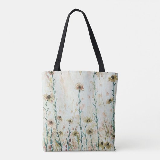 Boho Vintag Beige Wildblumen Tasche (Rückseite)