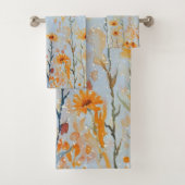 Boho Vintag Blue Wildblumen Badhandtuch Set (Insitu)