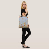 Boho Vintag Blue Wildblumen Tasche (Am Model)