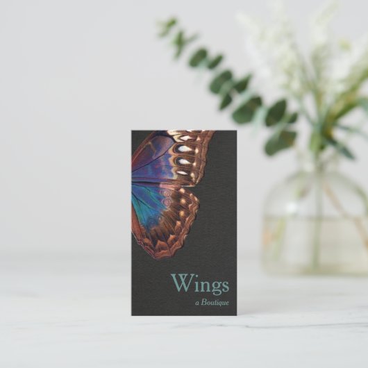 Boho Vintag Butterfly Wing Nature Visitenkarte (Stehend Vorderseite)
