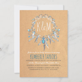 Boho Vintag Dreamcather Babydusche Einladung