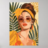 Boho Vintag Feminine Sommer-Portrait Poster (Vorne)