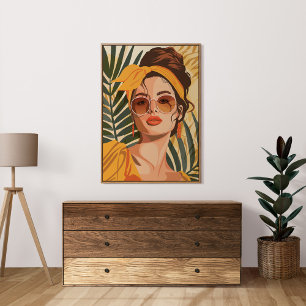 Boho Vintag Feminine Sommer-Portrait Poster