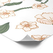 Boho Vintag Floral Baby Dusche Willkommen Poster (Ecke)