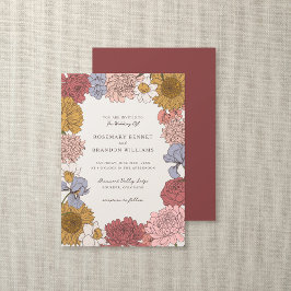 Boho Vintag Floral Fall Garden Wedding Einladung
