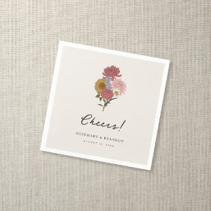 Boho Vintag Floral Fall Garden Wedding Serviette