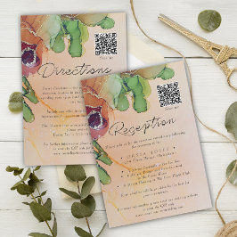 Boho Vintag Floral Wedding Information Card RSVP Karte