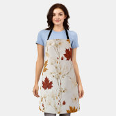 Boho Vintag Maple Blätter Winter Floral Muster Schürze (Getragen)