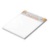 Boho Vintag orange Sonnenblume Aquarell grau Notizblock (Rotiert)