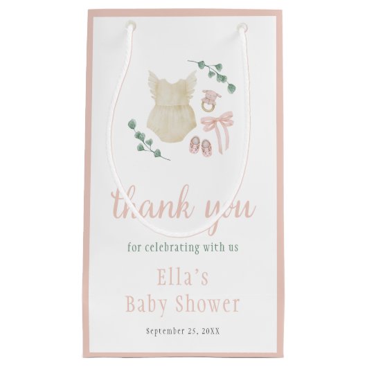 Boho Vintag Outfit Babydusche Kleine Geschenktüte (Vorderseite)