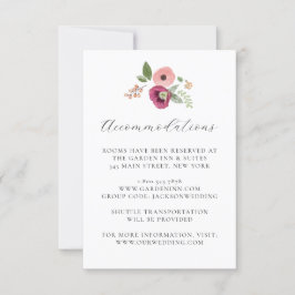 Boho Vintag Pink Floral Wedding Details Card Einladung