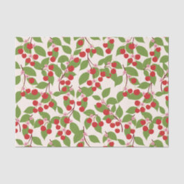 Boho Vintag Red Cherries Summer Brautparty Seidenpapier