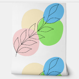 Boho Vintag Retro Abstrakte Blätter Tapete