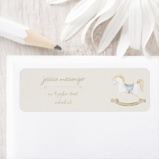 Boho Vintag Rocking Horse Cowboy Baby Dusche (Insitu)