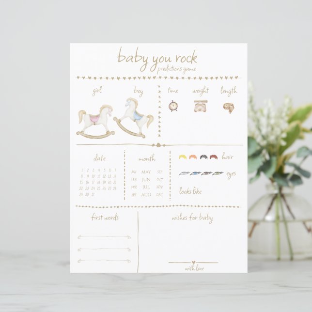 Boho Vintag Rocking Horse Cowboy Baby Dusche (Stehend Vorderseite)