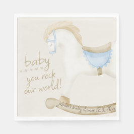 Boho Vintag Rocking Horse Cowboy Baby Dusche Serviette