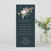 Boho Vintag Rose Floral Wedding Program Programm (Stehend Vorderseite)
