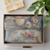 BOHO VINTAG TEA POT DECOUPAGE TISSUPAPIER SEIDENPAPIER (Geschenk)