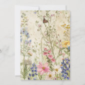 Boho Vintag Wildblume Baby Dusche Einladung (Rückseite)