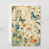 Boho Vintag Wildblume Baby Dusche Einladung (Rückseite)
